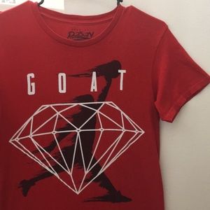 Mock “Air Jordan” - Red “GOAT”+Diamond+Logo TShirt